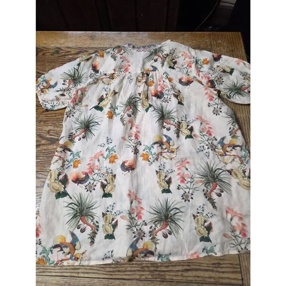 Johnny Was Puff Sleeve Effortless Tunic In Dessert Print  Sz Small